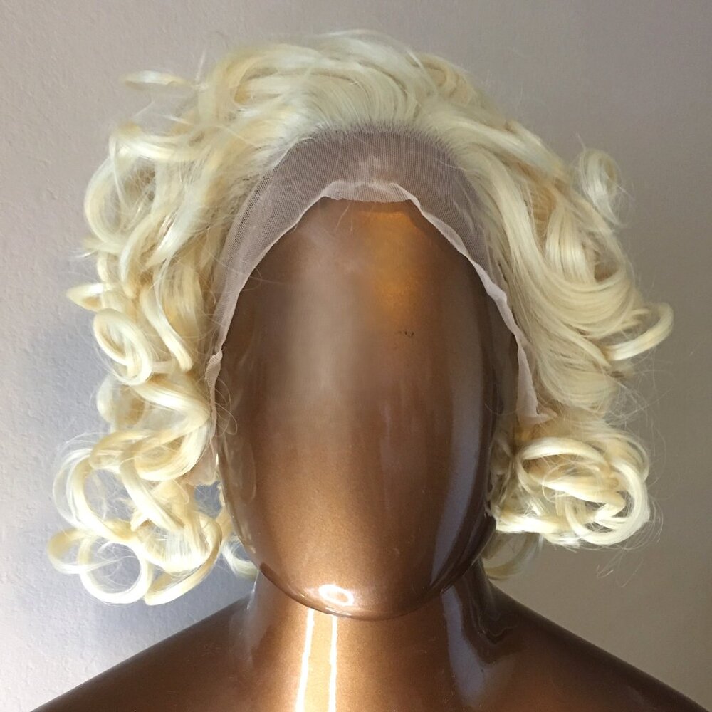 Lacefront - Light Natural Bouncy Curly Blonde Wig - NEW!!! - Picture 2 of 10